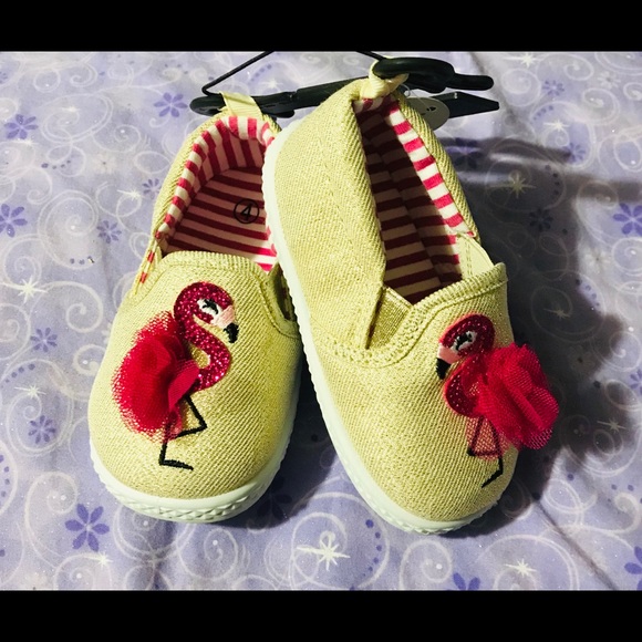 Baby Girl Gold Flamingo Shoes 🦩 - Picture 1 of 4
